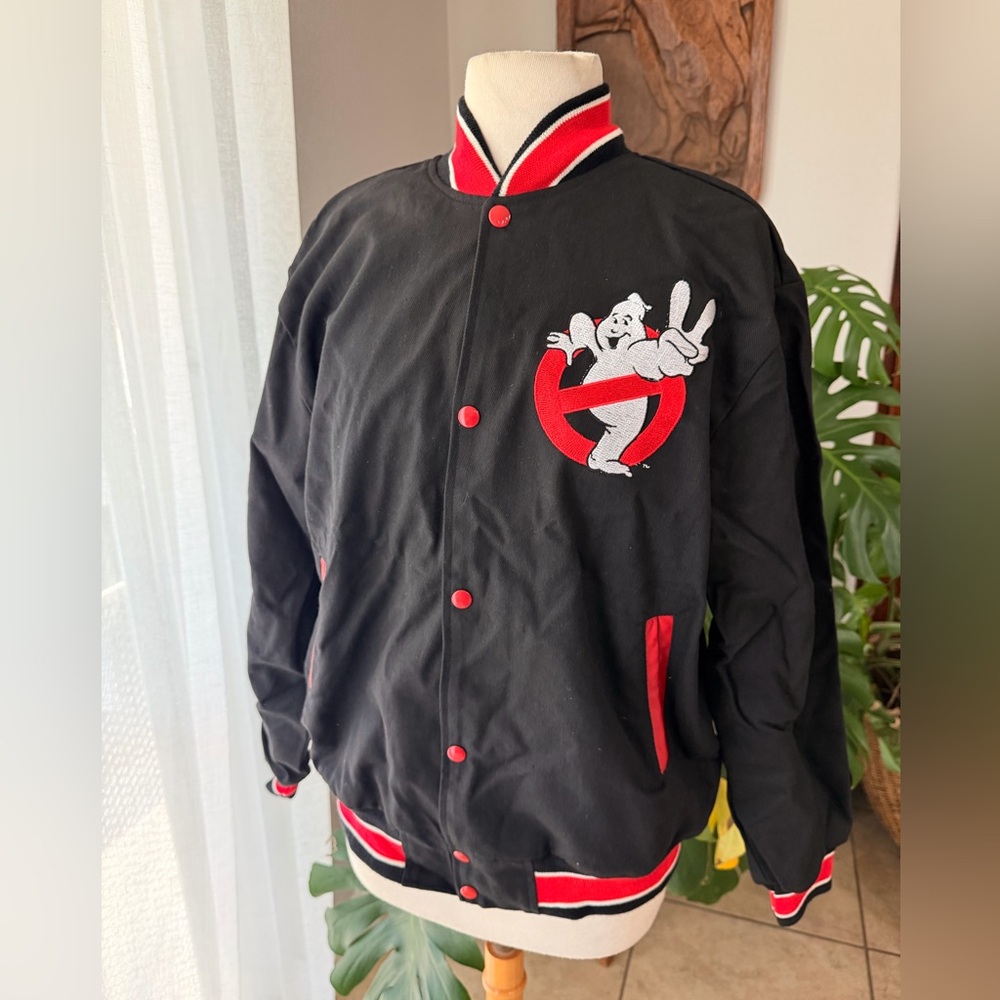 Vintage Ghostbusters Satin Bomber Jacket | 1989 Columbia Pictures | Size L | NOS